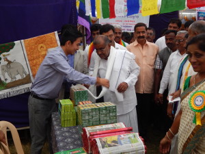 Shri G T Deve Gowda, President of Federation of Cooperatives in Karnataka visits Tibetan Cooperative stall